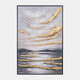 70143#40x60 Sky Hand Painted Canvas, Gray/gold