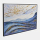 70147#60x40  Hand Painted Canvas, Blue/gold