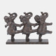 16887#Resin, 7"h Dancing Elephants, Bronze