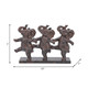 16887#Resin, 7"h Dancing Elephants, Bronze