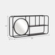 16926#Metal. 29"l Wall Shelf W/ Mirror, Black
