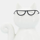 16932-02#Porcelain, 7"h Cat W/ Glasses, White