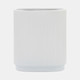 16937-02#Cer, 8"h Ridged Vase, White