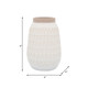16945-03#Cer, 8"h Carved Vase, Beige