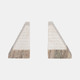 15977-04#S/2 Marble 6"h Pyramid Bookends, White/onyx