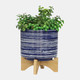 14765-07#Cer, S/2 5/8" Planter On Stand, Blue