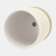 16108-07#S/2 5/6" Zig-zag Planter W/ Saucer, White