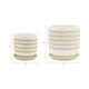 16108-07#S/2 5/6" Zig-zag Planter W/ Saucer, White