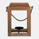 16980#Wood, 11"h Open Lantern Holder, Brown