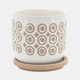 15790-01#S/2 5/6" Circles Planter W/ Saucer, Beige