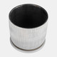 15794-03#S/2 5/6" Textured Planter With Saucer, Silver