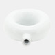 17024-01#Cer, 8"h Round Cut-out Vase, White