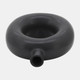 17024-02#Cer, 8"h Round Cut-out Vase, Black