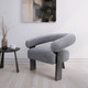 17043-03#Curved Back Wishbonechair With Black Legs - Gray