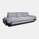 17046-02#3- Seater Bolster Sofa - Black Wood Base - Tan/blk