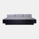 17046-02#3- Seater Bolster Sofa - Black Wood Base - Tan/blk