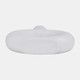 17054-01#Cer, 9" Round Cut-out Vase, White