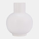 17055-01#Cer, 8"h Bulbous Vase, White