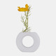 17058-01#Cer, 5" Donut Vase, White