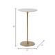 17063#Metal, 24"h Round Drink Table, Gold/white