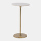 17063#Metal, 24"h Round Drink Table, Gold/white