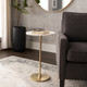 17063#Metal, 24"h Round Drink Table, Gold/white