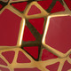 13035-18#Ceramic Orb 6" Red/gold