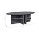 17099#Oval Coffee Table With Bottom Shelves, Gray