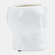 80163-01#Cer, 5" Skull Scented Candle, White 14oz