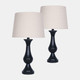 50695-01#Resin, S/2 26" Teardrop Table Lamps, Black
