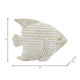 17110#Cer,7"h,standing Fish Deco,wht/gld