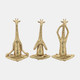 17112-01#Polyresin,s/3,12"h, Yoga Giraffe, Gold