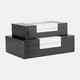 17116#Resin, S/2 10/12" H Boxes, Black/white