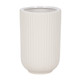 17122-07#Cer, 7"h Ridged Vase, White