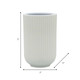 17122-07#Cer, 7"h Ridged Vase, White