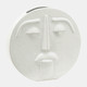 17129-02#Cer, 10" Sad Face Vase, White