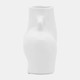 17131-02#Cer, 6" Half Body Vase, White