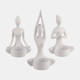 17142-01#S/3, 7"h Resin Yoga Women Tealight Holder, Wt