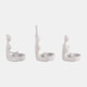 17142-01#S/3, 7"h Resin Yoga Women Tealight Holder, Wt