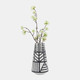 17143#Cer, 8" Eclectic Vase, Black/white