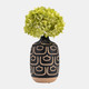 17145#Cer, 10" Decorative Vase, Black/tan
