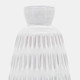 17159#Cer, 8"h Dimpled Vase, White