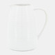 17163#Cer, 8"h Pitcher, White