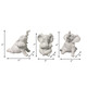 17197-03#Resin, S/3 6" Stone Look Yoga Elephant, White