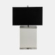 51182-02#Crystal 29" Table Lamp, White/black