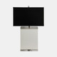 51182-02#Crystal 29" Table Lamp, White/black