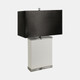 51182-02#Crystal 29" Table Lamp, White/black