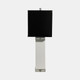 51182-02#Crystal 29" Table Lamp, White/black