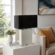 51182-02#Crystal 29" Table Lamp, White/black