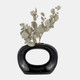 15861-03#Cer, 11"h Oval Vase, Shiny Black
